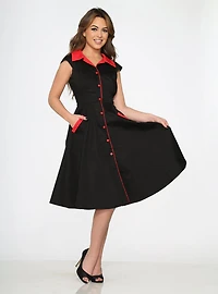 Black Dress with Red Trim