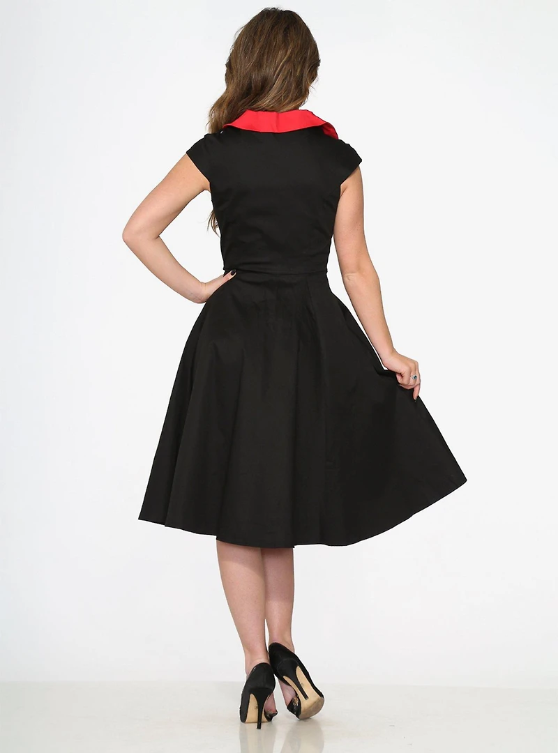 Black Dress with Red Trim