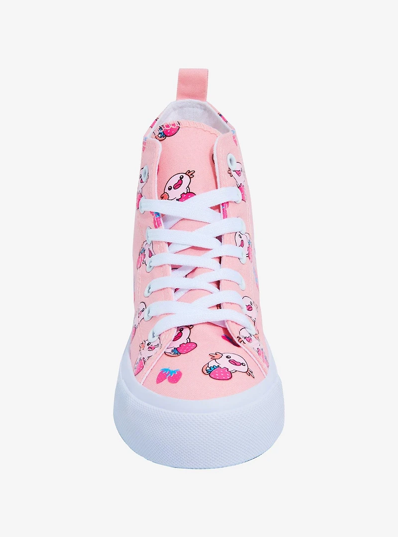 Axolotl Strawberry Hi-Top Platform Sneakers