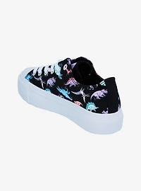 Pastel Dinosaur Lace-Up Platform Sneakers