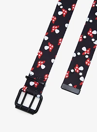 Black Mushroom Print Grommet Belt