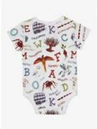 Harry Potter Alphabet Icons Allover Print Infant One-Piece - BoxLunch Exclusive