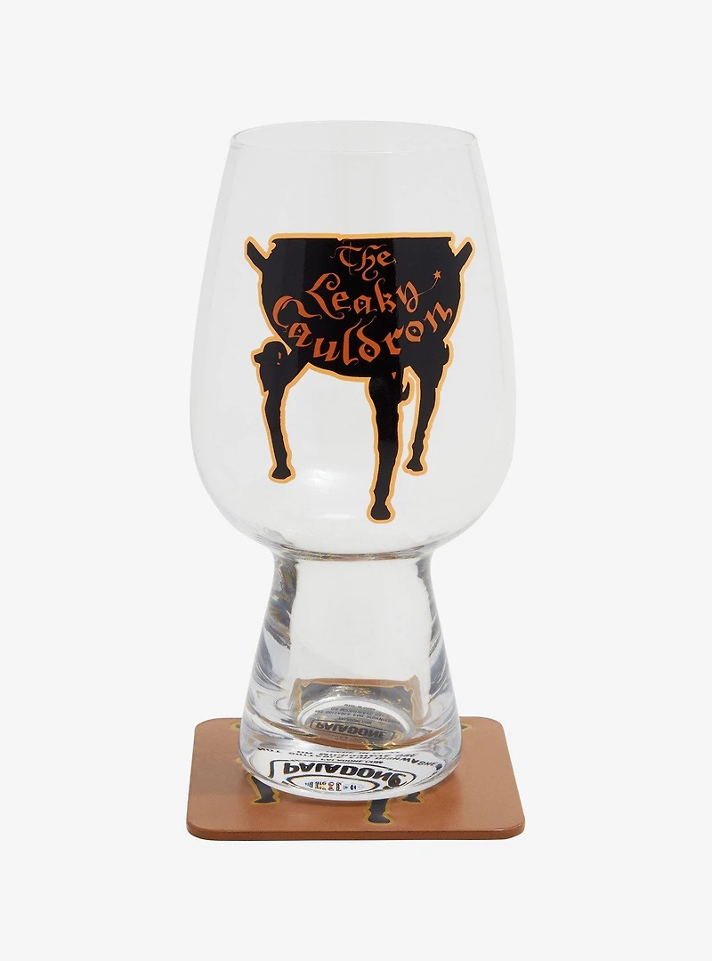 Harry Potter The Leaky Cauldron Glass and Coaster Set