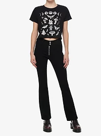 Thorn & Fable Mushroom Moon Phase Girls Crop T-Shirt