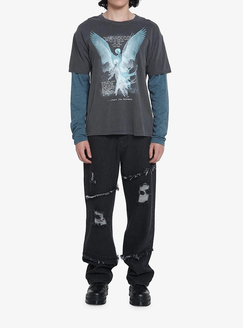 Angelic Double Exposure Twofer Long-Sleeve T-Shirt