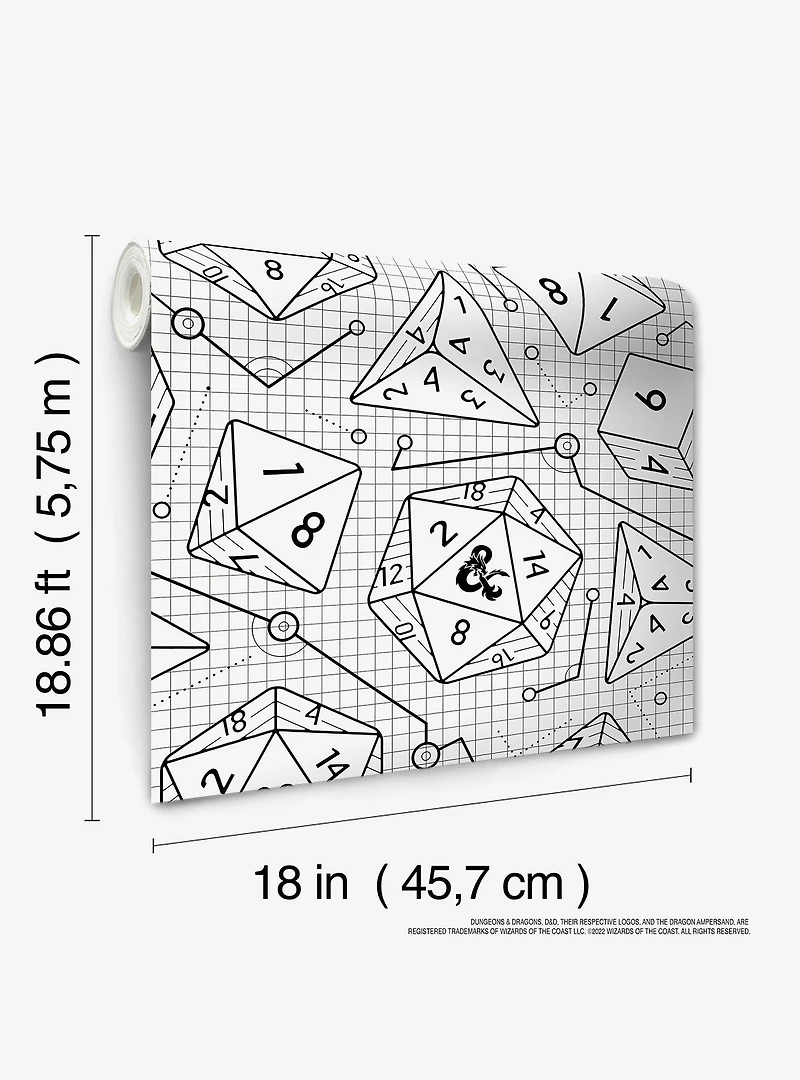 Dungeons & Dragons Peel & Stick Wallpaper White