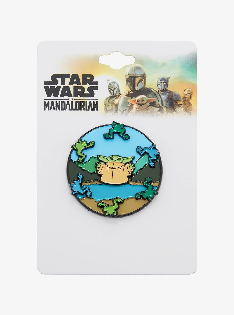 Star Wars The Mandalorian Grogu with Frogs Spinning Enamel Pin - BoxLunch Exclusive