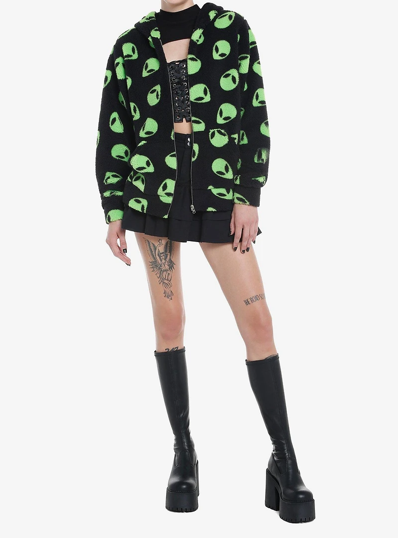 Alien Fuzzy Sherpa Girls Hoodie
