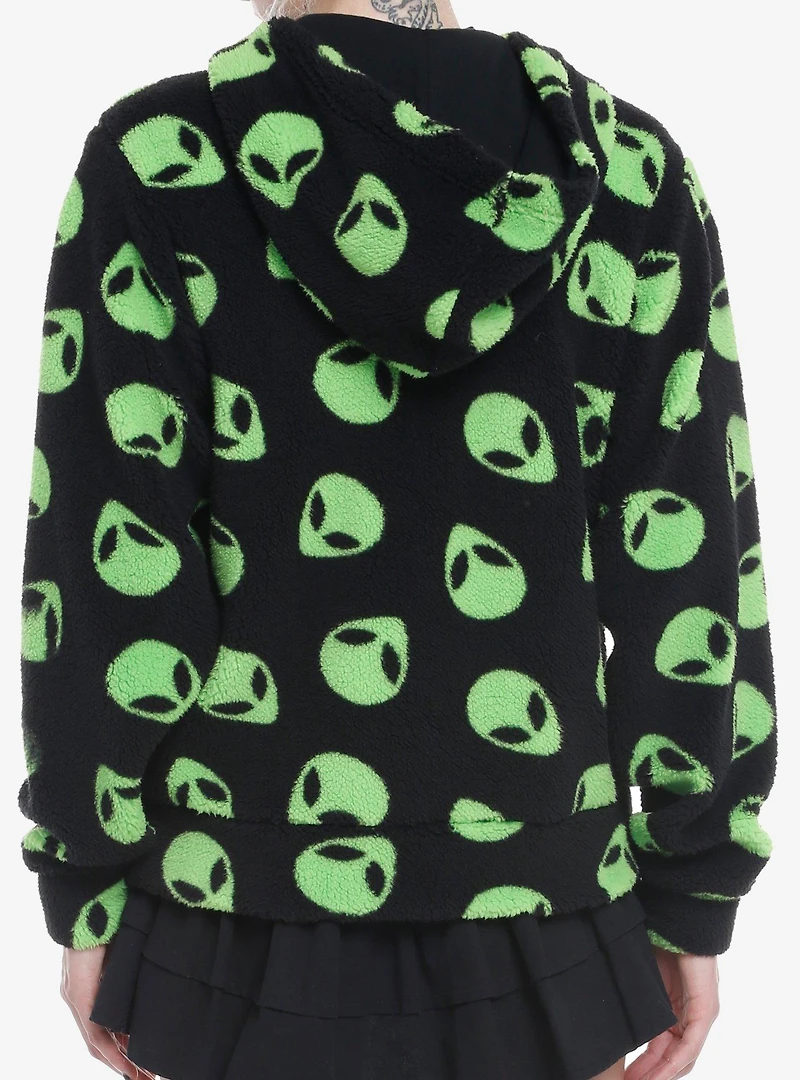 Alien Fuzzy Sherpa Girls Hoodie