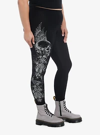 Winged Skull Leggings Plus