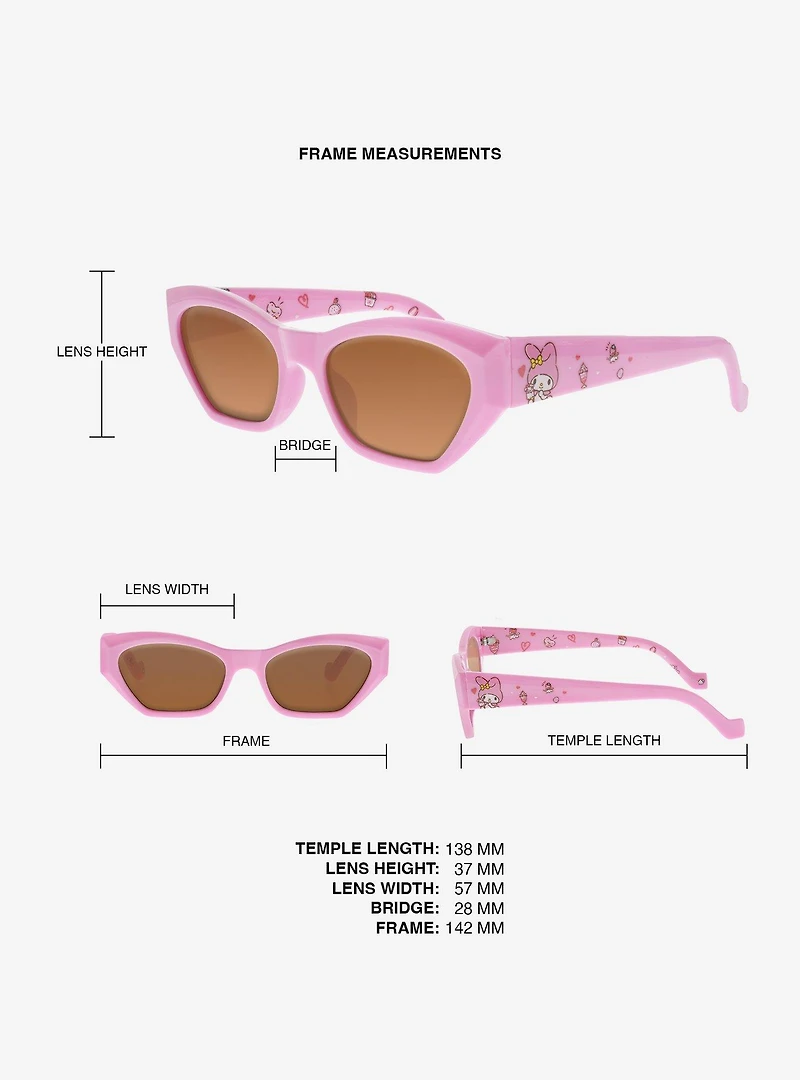 Sanrio My Melody Portrait Rectangle Frame Sunglasses