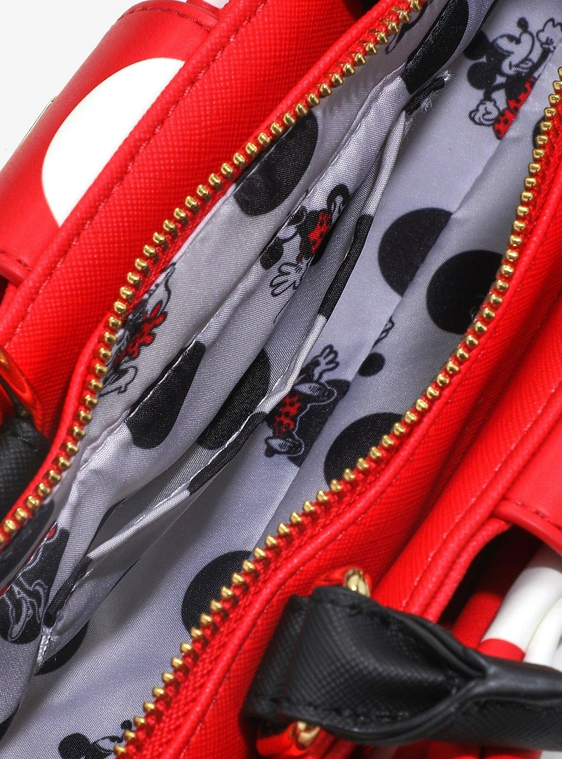 Loungefly Disney Minnie Mouse Polka Dot Bow Figural Crossbody Bag