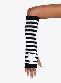 Star Plush Black & White Arm Warmers