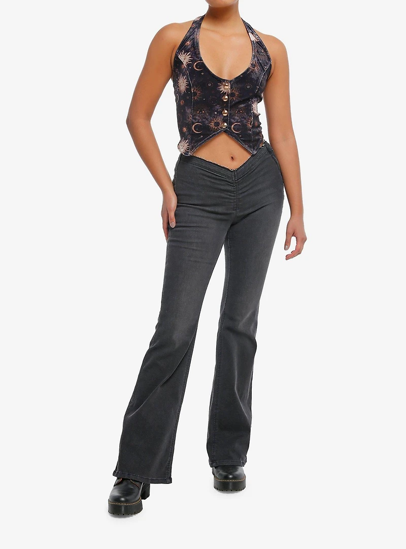 Cosmic Aura Gold Celestial Girls Halter Vest