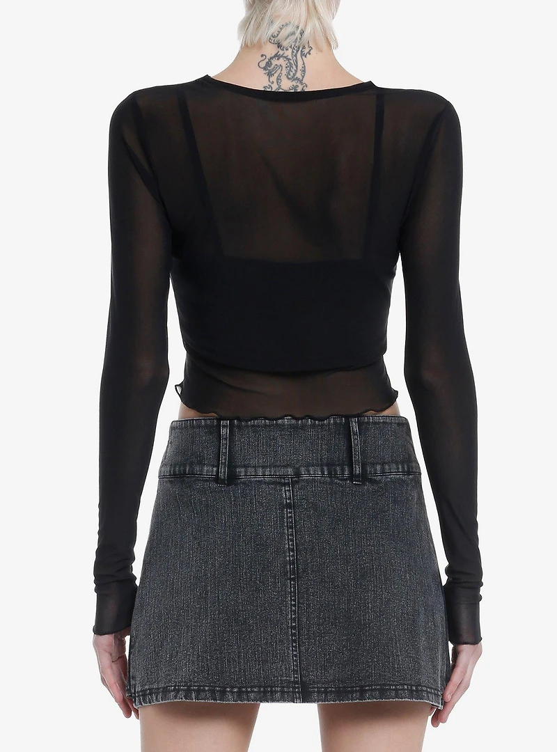 Social Collision Skulls & Dagger Twofer Girls Long-Sleeve Top