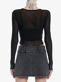 Social Collision Skulls & Dagger Twofer Girls Long-Sleeve Top