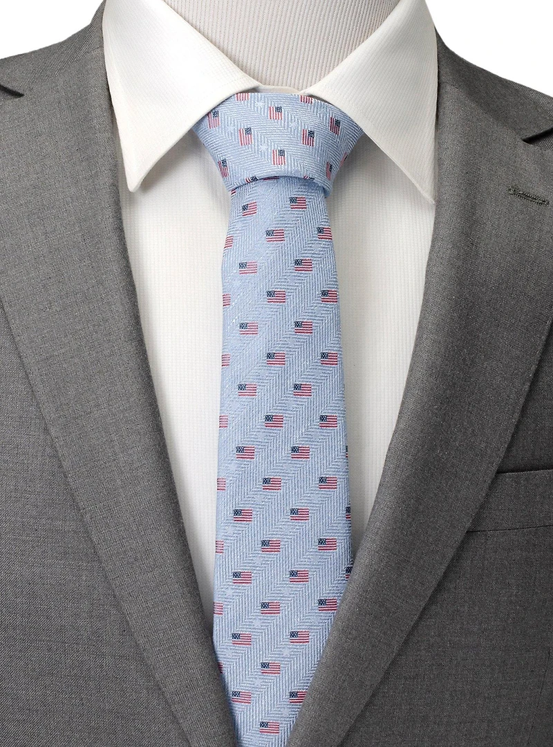 American Flag Blue Men's Tie