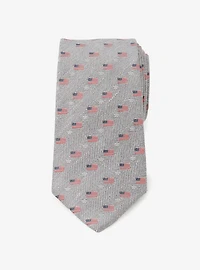 American Flag Grey Men's Tie