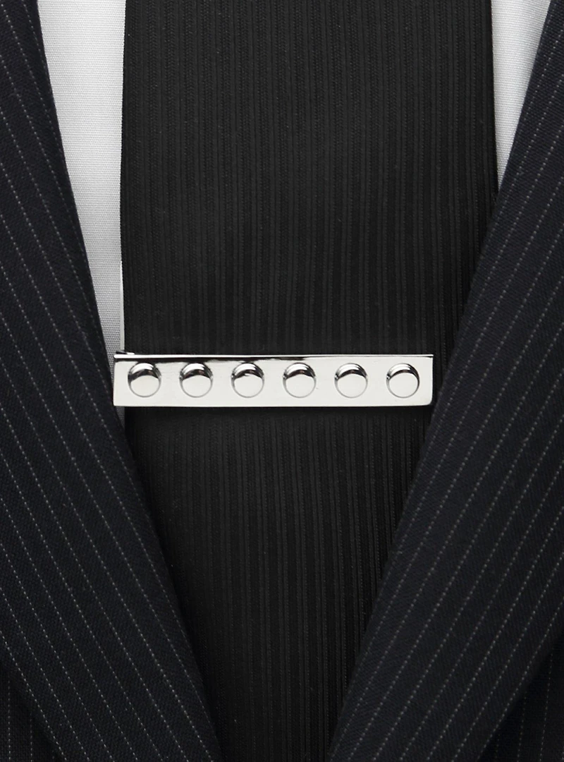 Silver Building Block Tie Bar