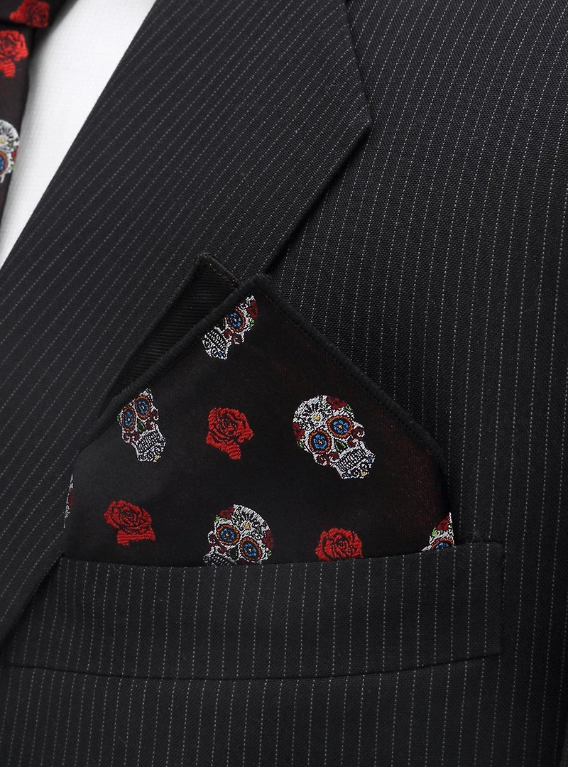 Day of the Dead Sugar Skull Pocket Square