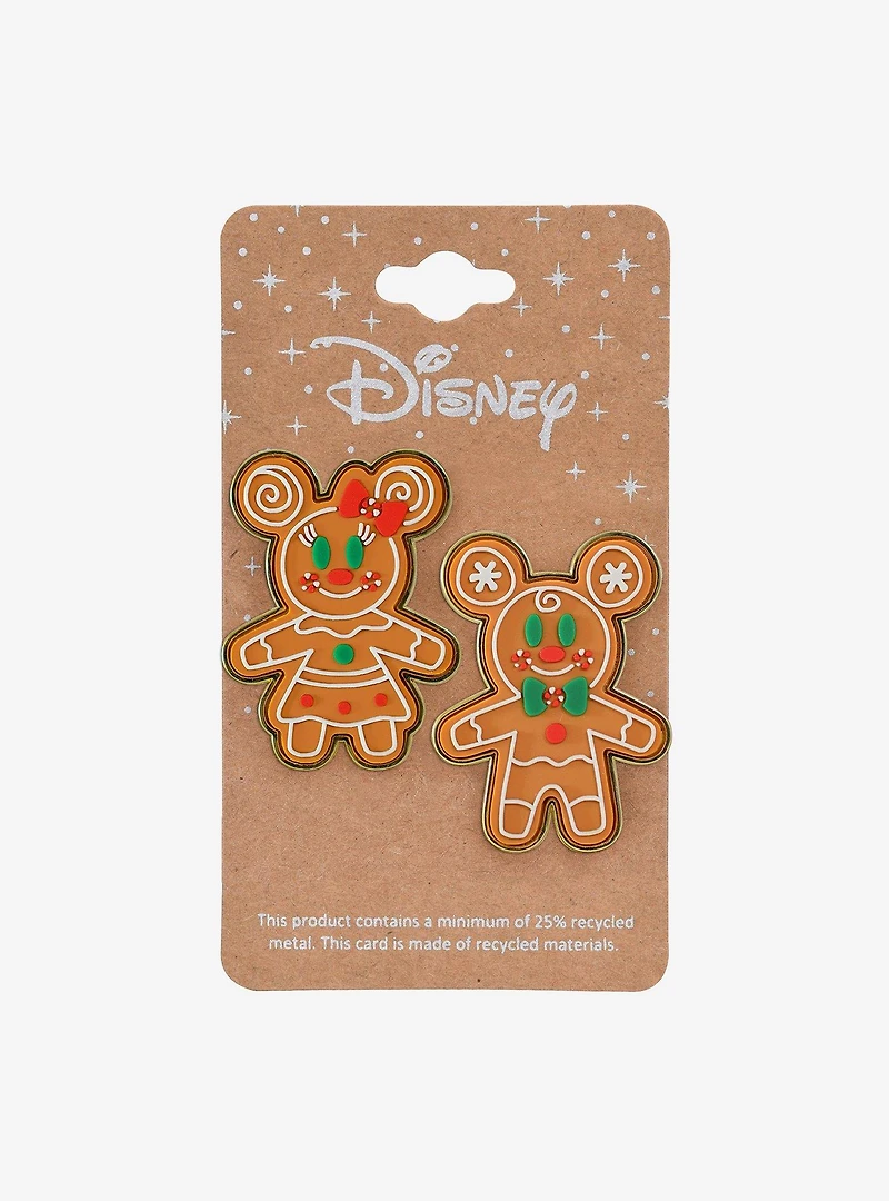Disney Mickey & Minnie Mouse Gingerbread Pin Set - BoxLunch Exclusive