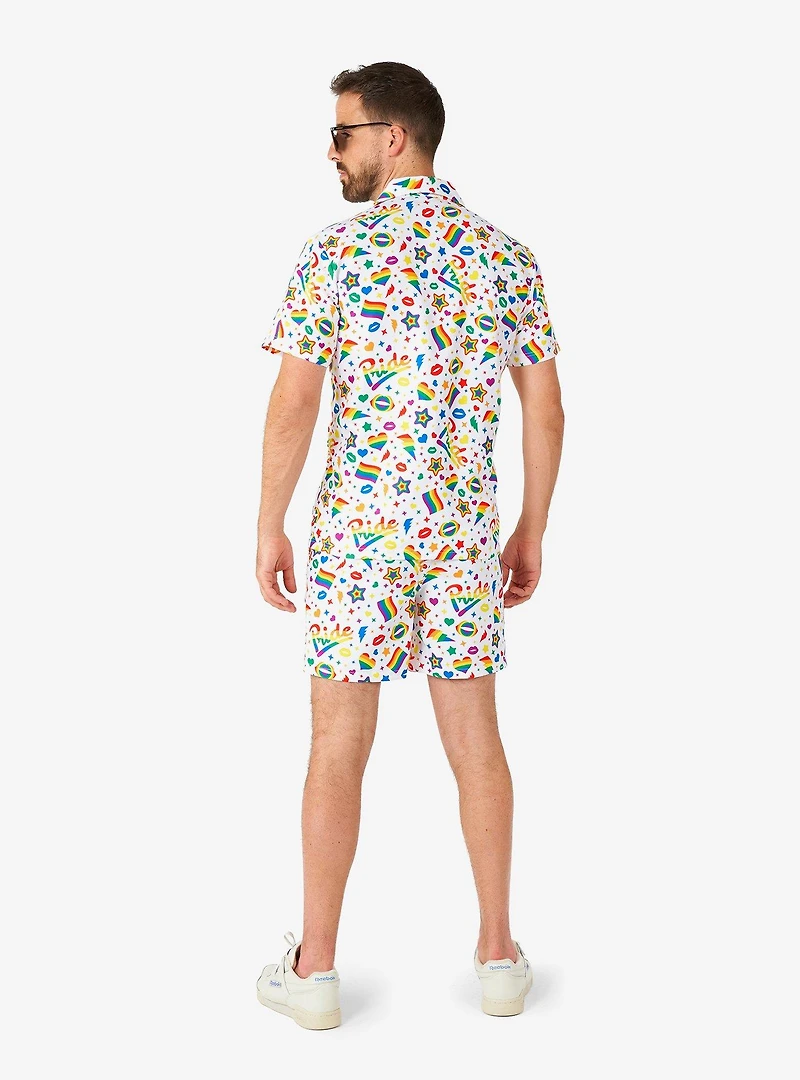 Pride Icons White Button-Up Shirt and Short
