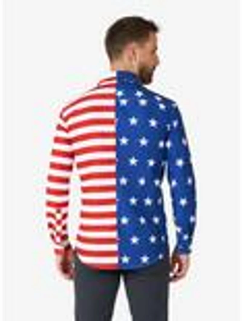 USA Flag Button-Up Shirt
