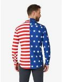 USA Flag Button-Up Shirt