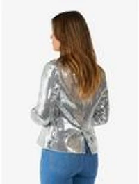Sequins Silver Women's Blazer
