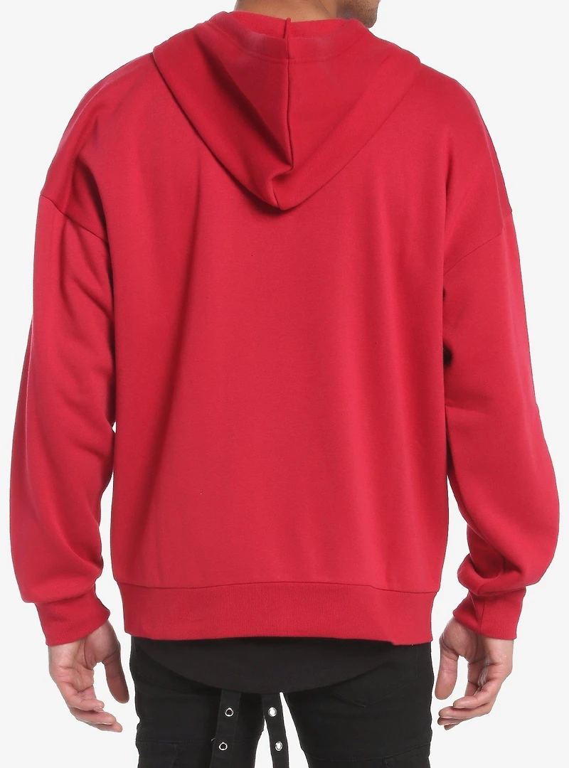 Social Collision Winged Skull Red Hoodie
