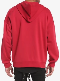 Social Collision Winged Skull Red Hoodie