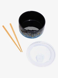 Sailor Moon Blue Floral Food Storage Bowl with Lid and Chopsticks