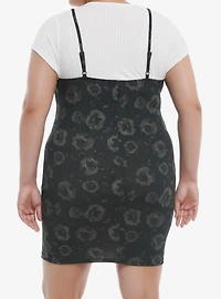 Thorn & Fable® Green Rose Twofer Dress Plus