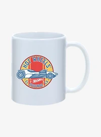 Hot Wheels Circle Striped Race Car Emblem Mug 11oz