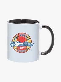 Hot Wheels Circle Striped Race Car Emblem Mug