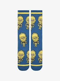Star Wars C-3PO Chibi Portrait Allover Print Crew Socks - BoxLunch Exclusive