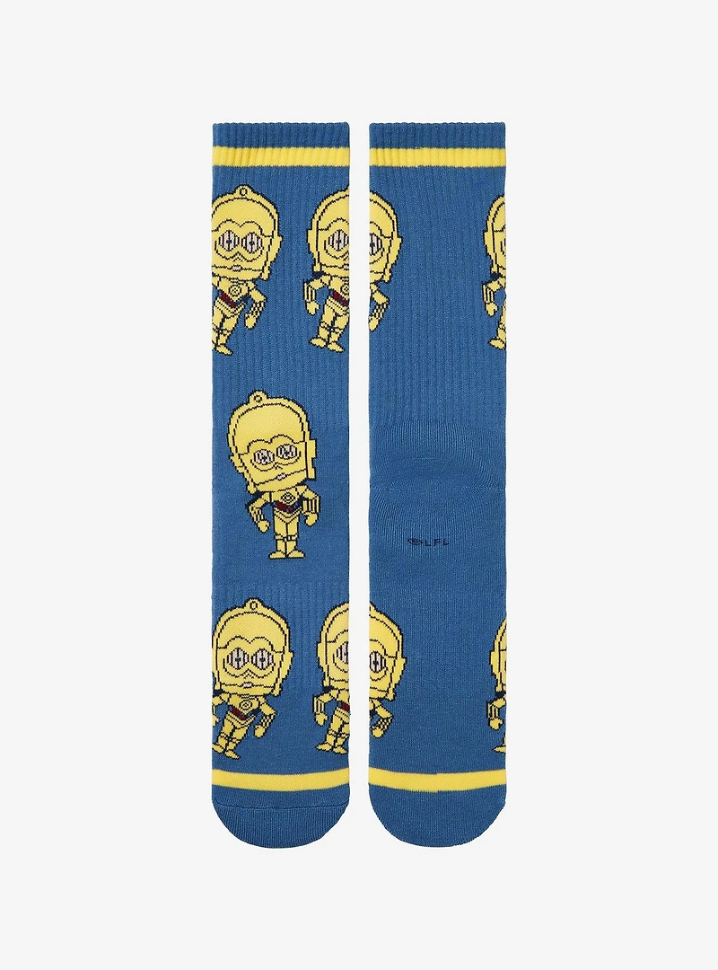 Star Wars C-3PO Chibi Portrait Allover Print Crew Socks - BoxLunch Exclusive