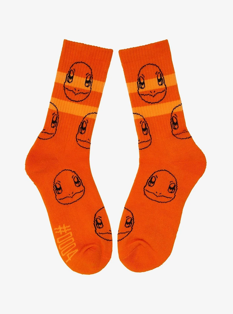 Pokémon Charmander Striped Allover Print Crew Socks - BoxLunch Exclusive