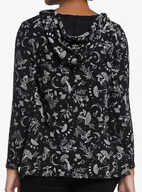 Thorn & Fable Dark Mushrooms Hooded Girls Cardigan