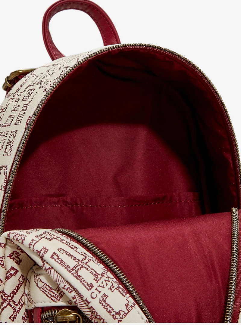 Loungefly Harry Potter Maroon Marauder's Map Mini Backpack