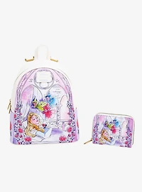 Loungefly Disney Sleeping Beauty Flowers & Three Good Fairies Mini Zipper Wallet