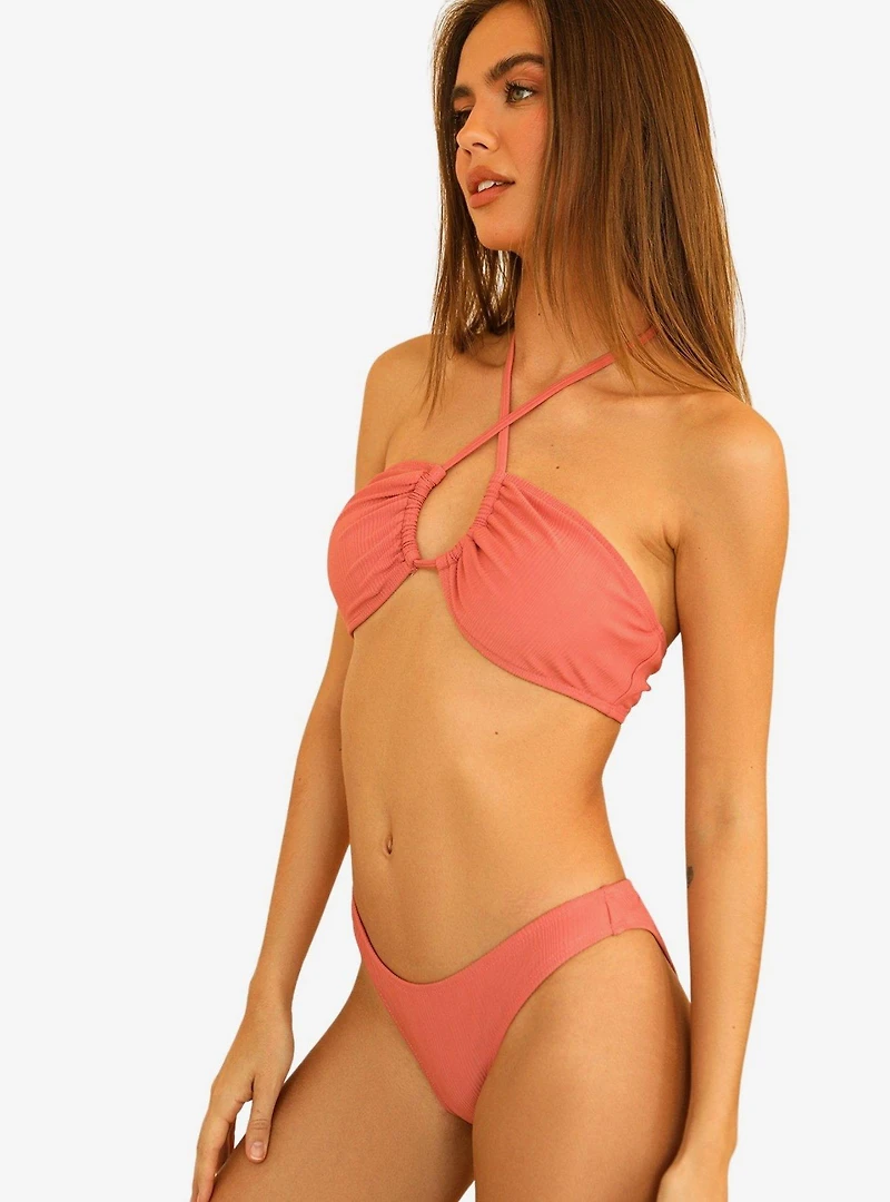Dippin' Daisy's Amalfi Swim Top Hawaiian Sun Pink Ribbed