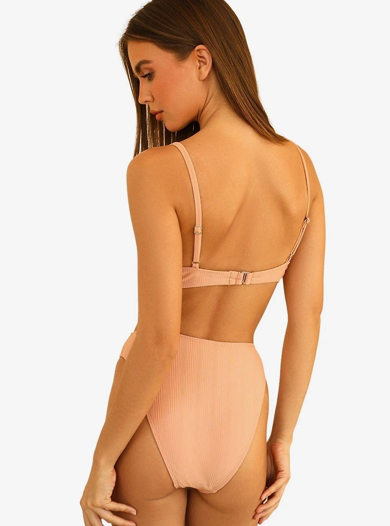 Dippin' Daisy's Seashore Swim Bottom Peach Ribbed