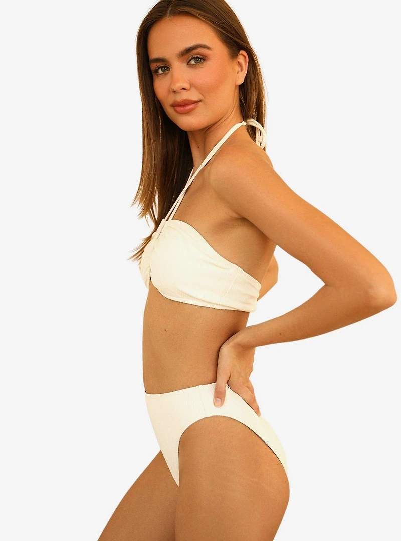 Dippin' Daisy's Seashore Swim Bottom Cloud White Ribbed