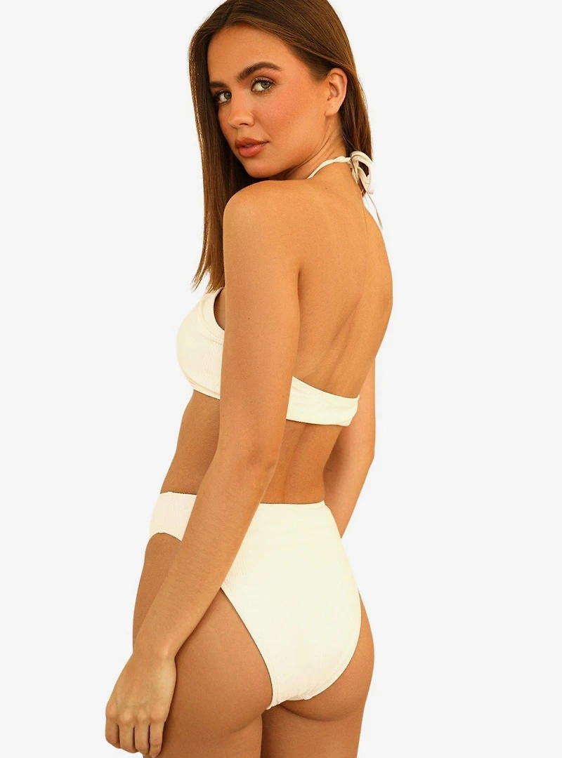 Dippin' Daisy's Seashore Swim Bottom Cloud White Ribbed