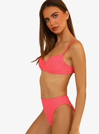 Dippin' Daisy's Seashore Swim Bottom Calypso Coral Pink Ribbed