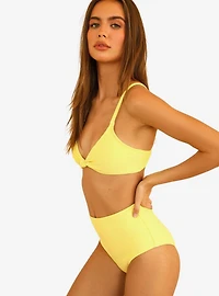 Dippin' Daisy's Balboa Swim Bottom Limelight Yellow Ribbed