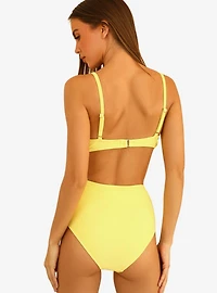 Dippin' Daisy's Balboa Swim Bottom Limelight Yellow Ribbed