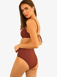 Dippin' Daisy's Balboa Swim Bottom Clay Maroon Ribbed