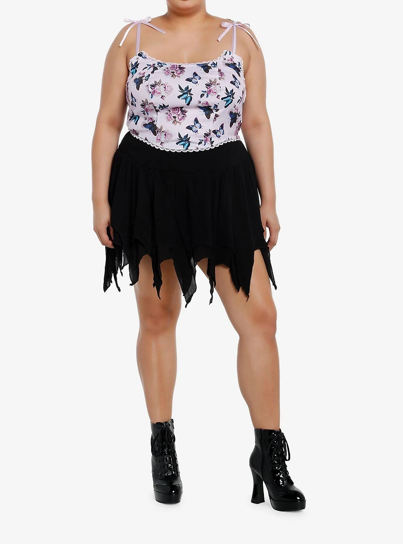 Thorn & Fable Butterfly Ribbon Girls Crop Corset Plus Size